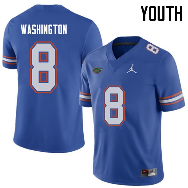 Youth NCAA Florida Gators Nick Washington #8 Stitched Authentic Jordan Brand Royal College Football Jersey DWP7265SD